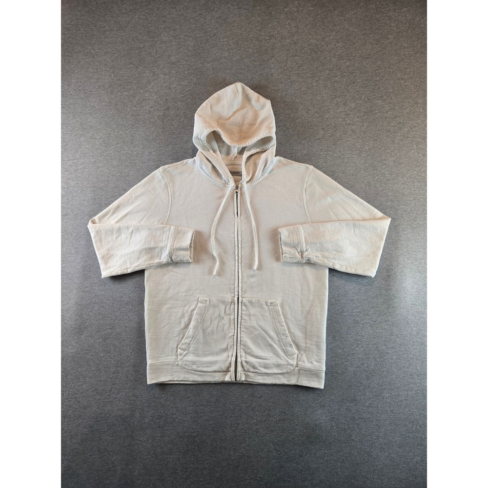 Outerknown Hoodie Mens Large Cream Zip Up Organic Cotton Hemp Coastal Casual